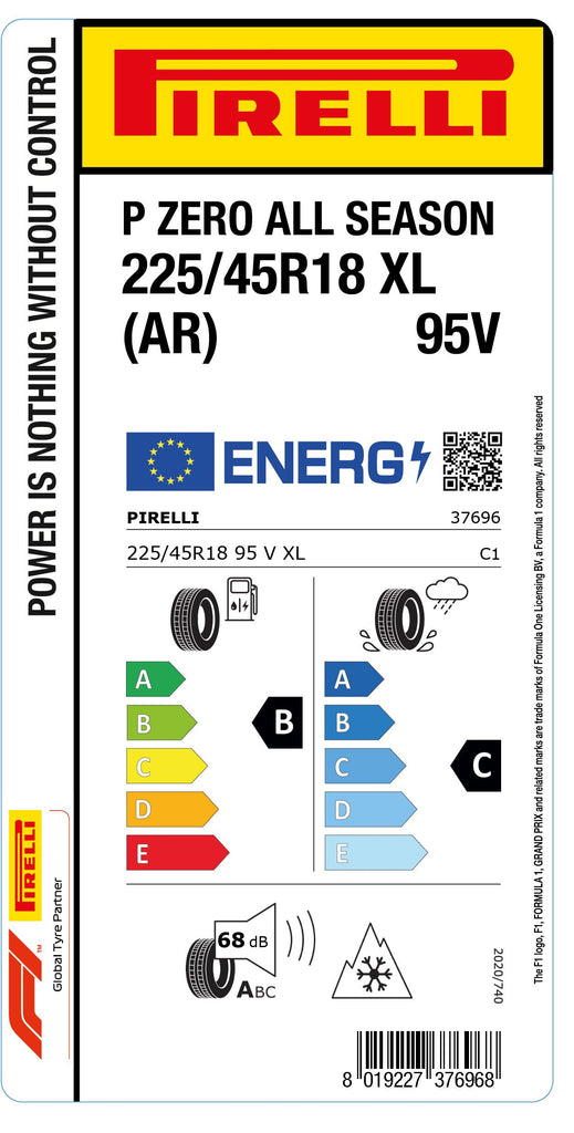 1x Pirelli PZERO ALL SEASON M+S 3PMSF XL (AR) 225/45 R 18 PKW-GANZJAHRESREIFEN