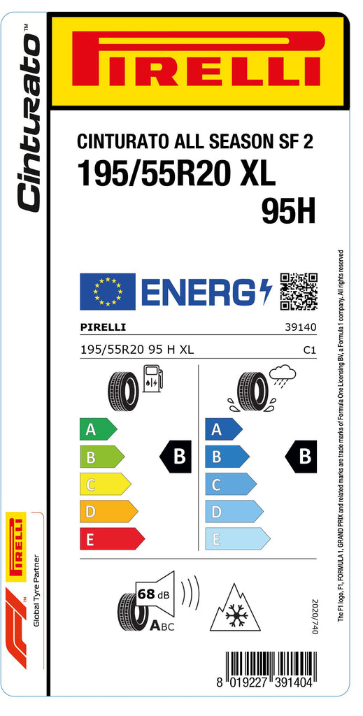 1x Pirelli CINTURATO ALL SEASON SF 2 M+S 3PMSF XL 195/55 R 20 PKW-GANZJAHRESREIFEN