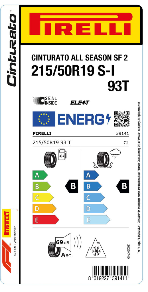 1x Pirelli CINTURATO ALL SEASON SF 2 M+S 3PMSF SI 215/50 R 19 PKW-GANZJAHRESREIFEN