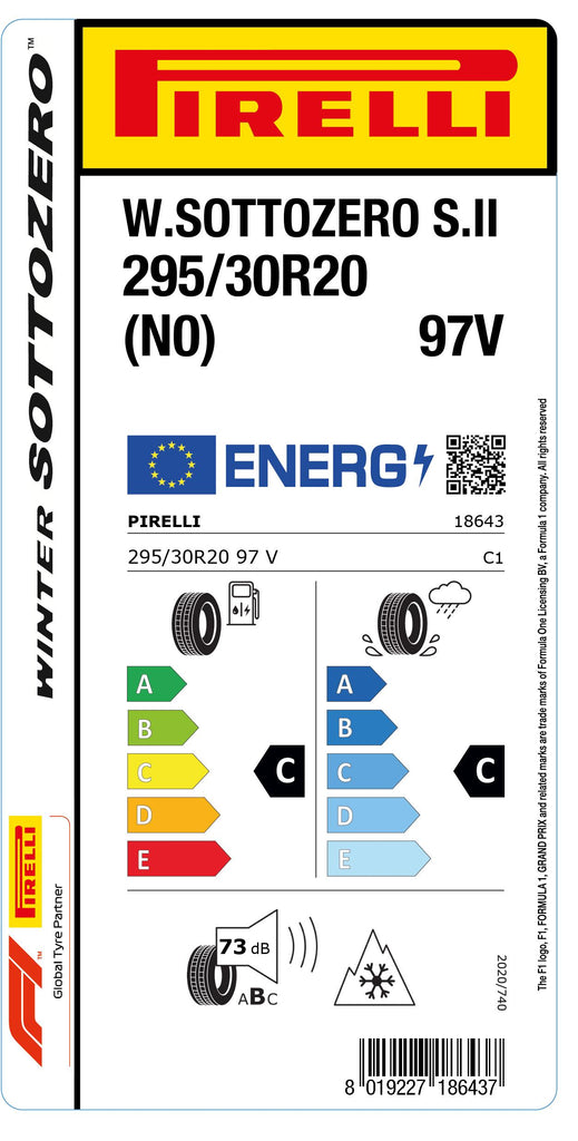 1x Pirelli WINTER 240 SOTTOZERO SERIE II M+S 3PMSF (N0) 295/30 R 20 PKW-WINTERREIFEN