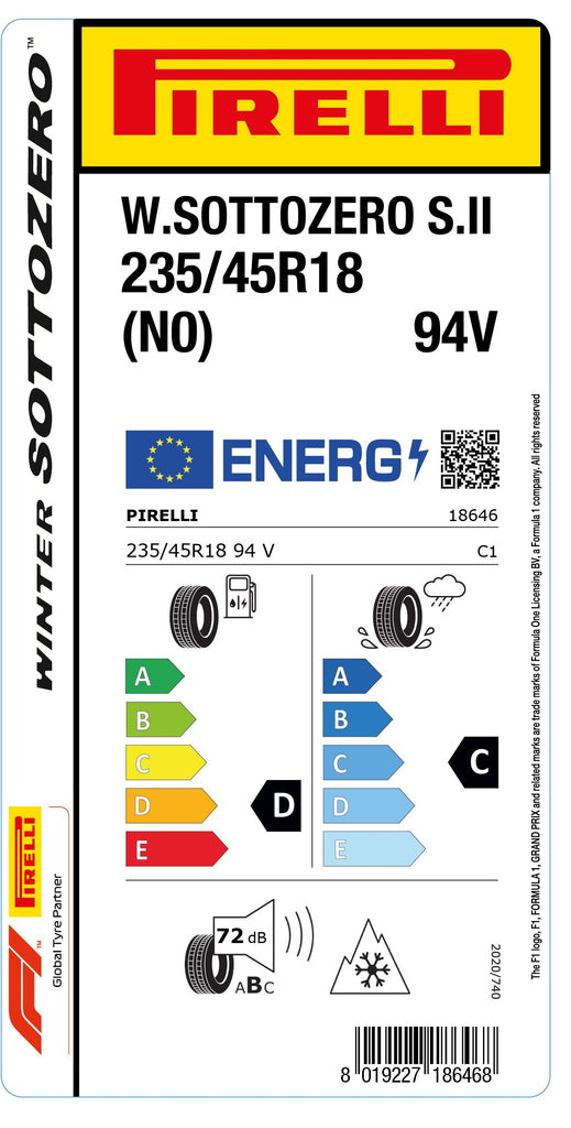 1x Pirelli WINTER 240 SOTTOZERO SERIE II M+S 3PMSF (N0) 235/45 R 18 PKW-WINTERREIFEN