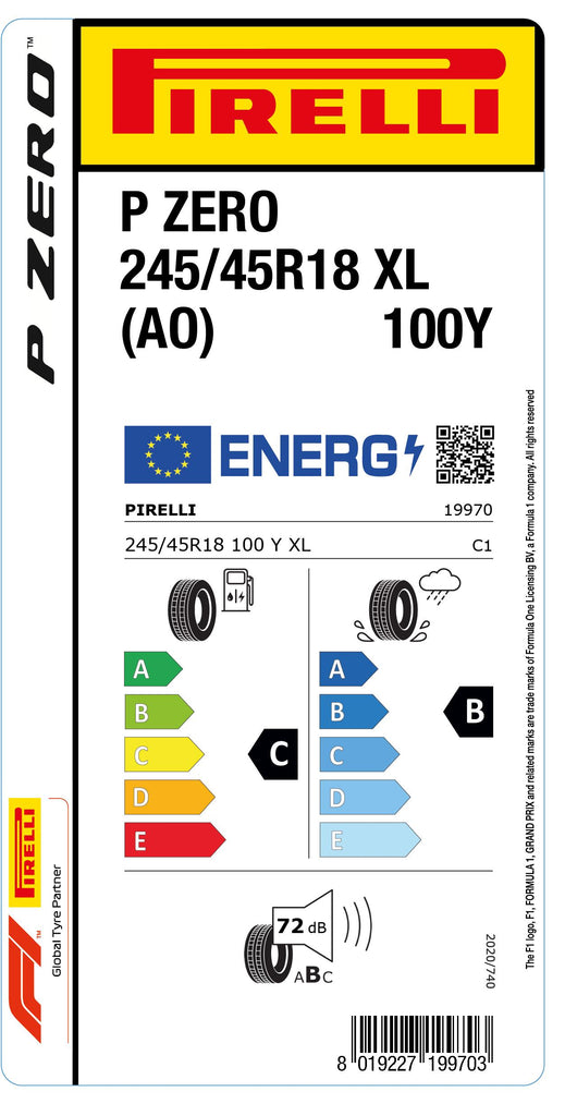 1x Pirelli PZERO XL (AO) 245/45 R 18 PKW-SOMMERREIFEN