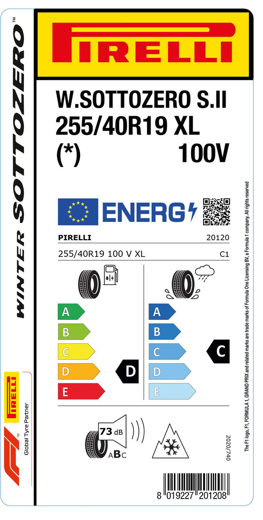 1x Pirelli WINTER 240 SOTTOZERO SERIES II M+S 3PMSF XL (*) 255/40 R 19 CAR WINTER TIRE