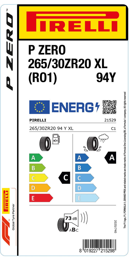 1x Pirelli PZERO XL (RO1) 265/30 ZR 20 CAR SUMMER TIRE