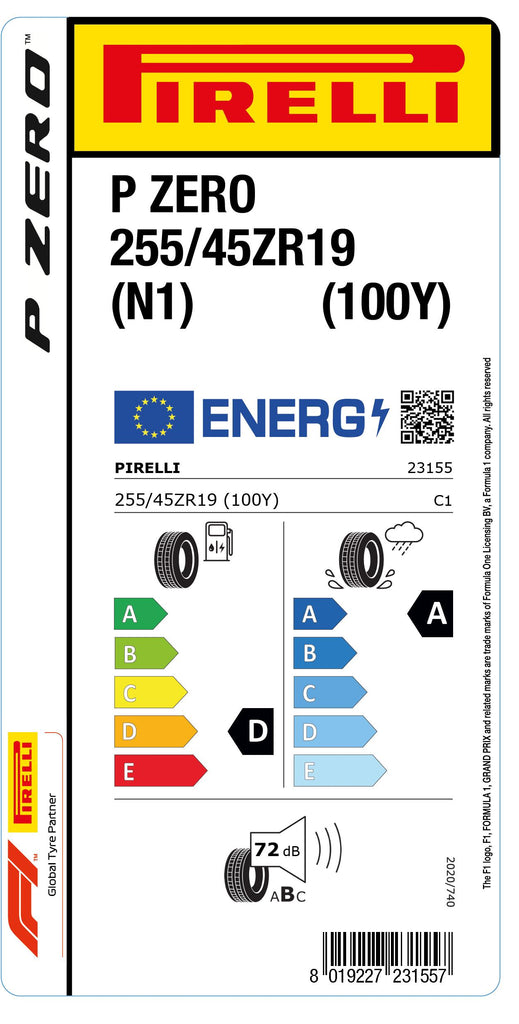 1x Pirelli PZERO (N1) 255/45 ZR 19 PKW-SOMMERREIFEN