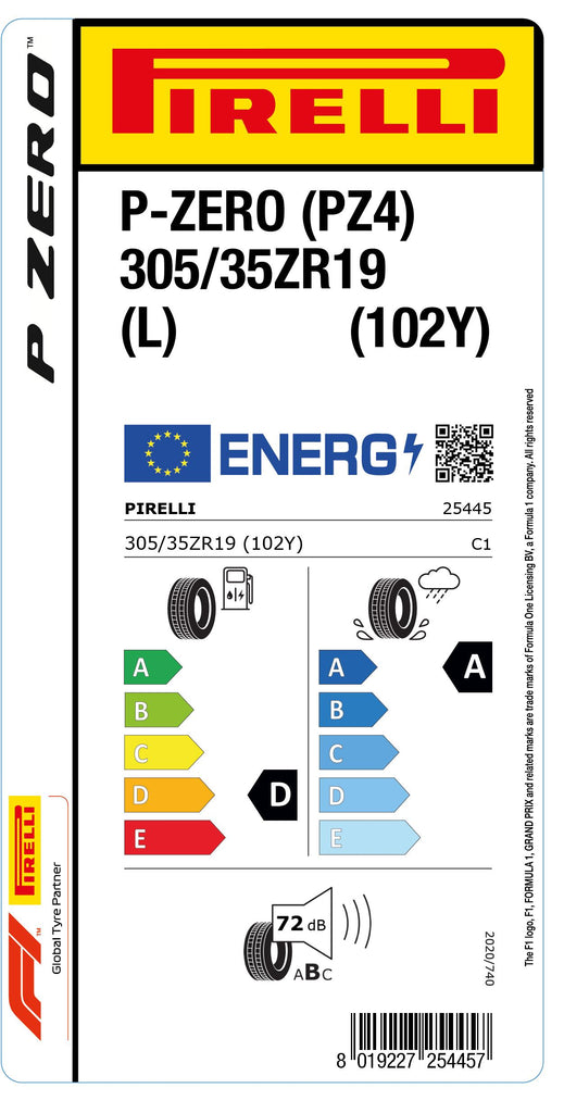 1x Pirelli P-ZERO (PZ4) Sports Car (L) 305/35 ZR 19 PKW-SOMMERREIFEN