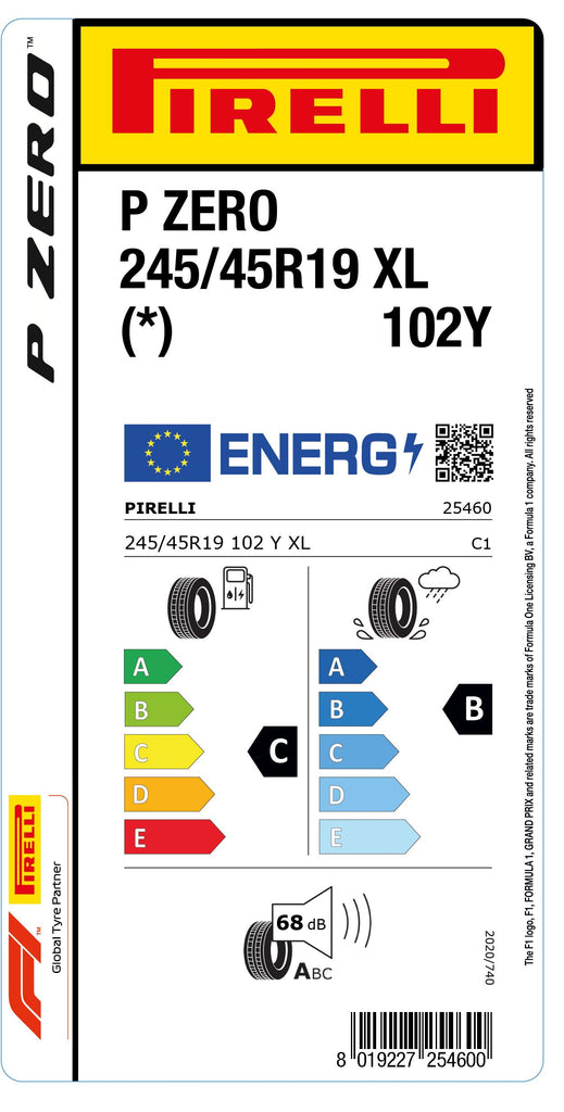 1x Pirelli PZERO XL (*) 245/45 R 19 PKW-SOMMERREIFEN