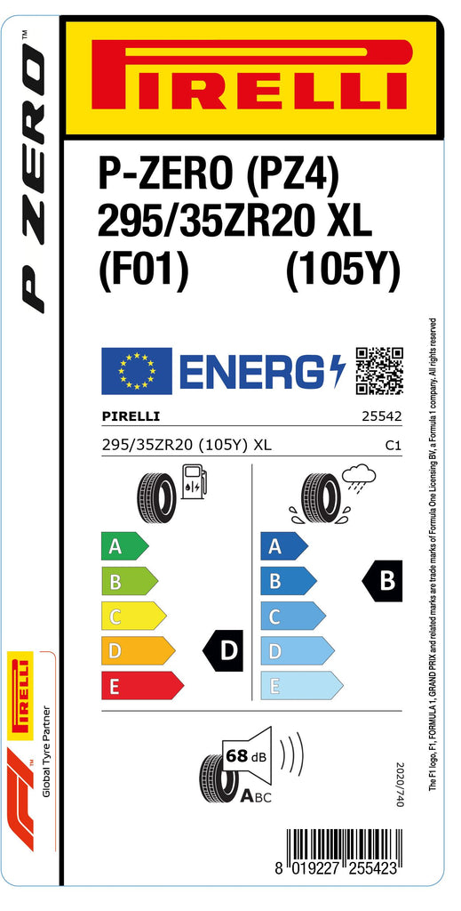 1x Pirelli P-ZERO (PZ4) Sports Car XL (F01) 295/35 ZR 20 PKW-SOMMERREIFEN