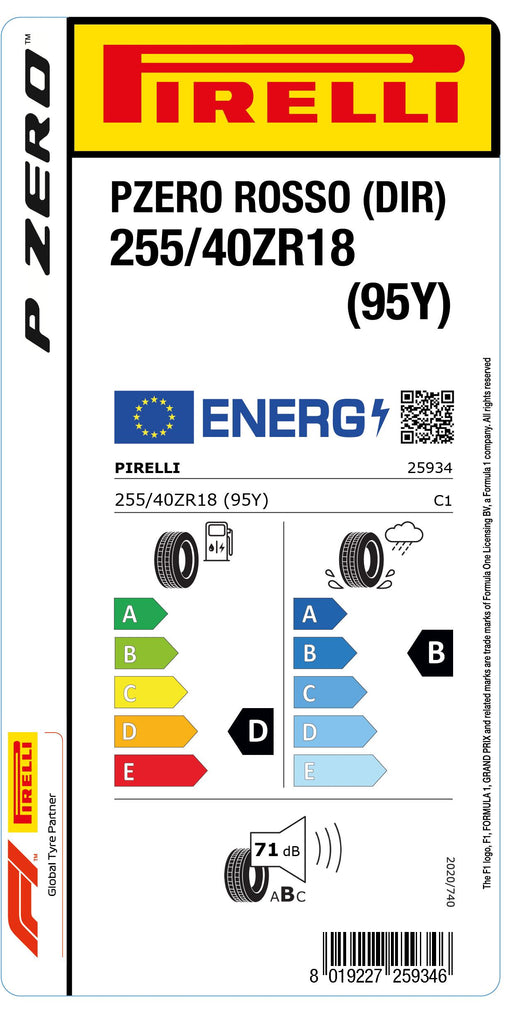 1x Pirelli PZERO ROSSO DIREZIONALE  255/40 ZR 18 PKW-SOMMERREIFEN