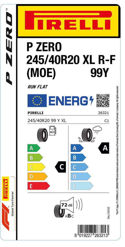 1x Pirelli PZERO XL RF (MOE) 245/40 R 20 PKW-SOMMERREIFEN