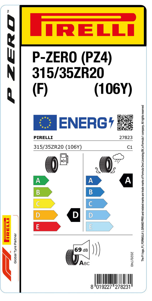 1x Pirelli P-ZERO (PZ4) Sports Car (F) 315/35 ZR 20 PKW-SOMMERREIFEN