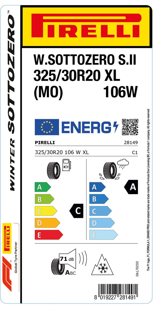 1x Pirelli WINTER 270 SOTTOZERO SERIE II M+S 3PMSF XL (MO) 325/30 R 20 PKW-WINTERREIFEN