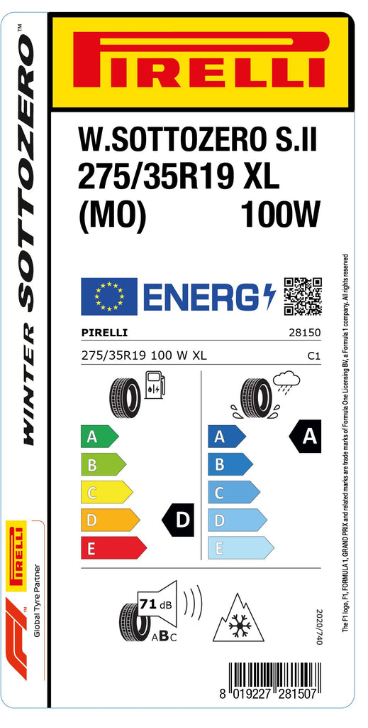 1x Pirelli WINTER 270 SOTTOZERO SERIE II M+S 3PMSF XL (MO) 275/35 R 19 PKW-WINTERREIFEN