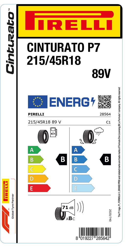 1x Pirelli CINTURATO P7  215/45 R 18 PKW-SOMMERREIFEN