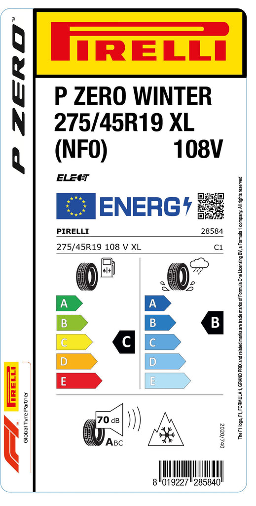 1x Pirelli PZERO WINTER M+S 3PMSF XL (NF0) 275/45 R 19 PKW-WINTERREIFEN