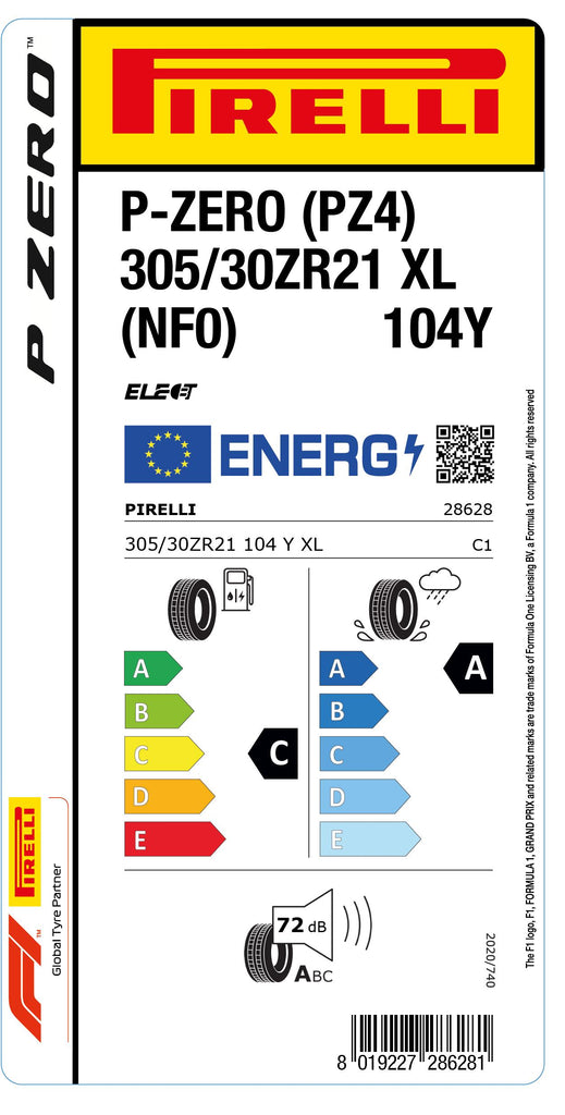 1x Pirelli P-ZERO (PZ4) Sports Car XL (NF0) 305/30 ZR 21 PKW-SOMMERREIFEN