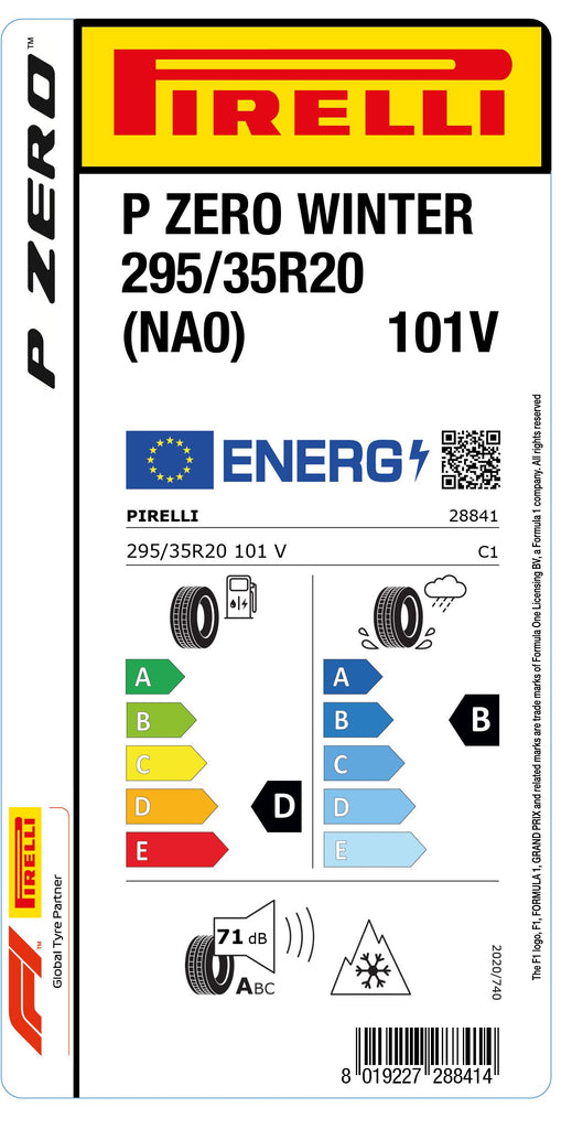 1x Pirelli PZERO WINTER M+S 3PMSF (NA0) 295/35 R 20 PKW-WINTERREIFEN