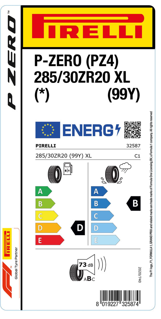 1x Pirelli P-ZERO (PZ4) Sports Car XL (*) 285/30 ZR 20 PKW-SOMMERREIFEN