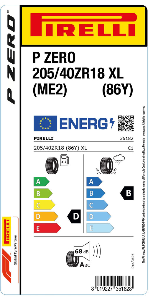 1x Pirelli PZERO XL (ME2) 205/40 ZR 18 PKW-SOMMERREIFEN