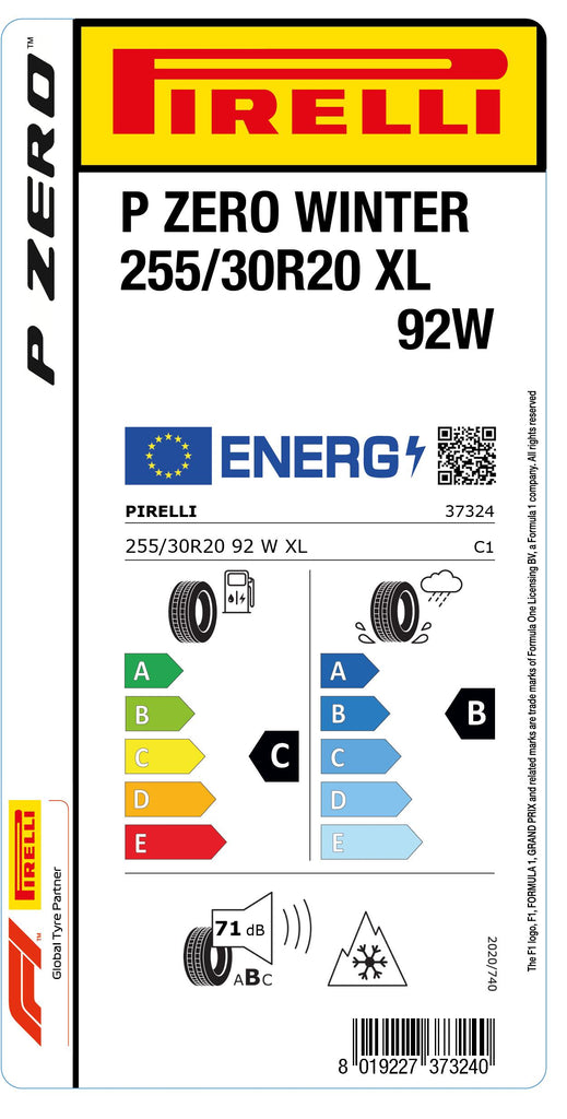 1x Pirelli PZERO WINTER M+S 3PMSF XL 255/30 R 20 PKW-WINTERREIFEN