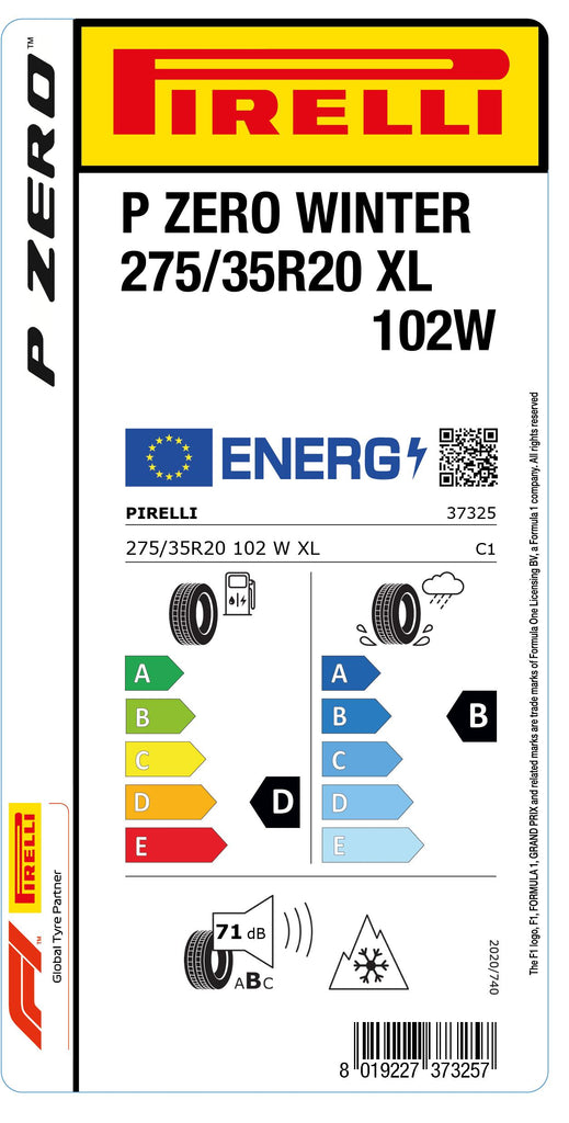 1x Pirelli PZERO WINTER M+S 3PMSF XL 275/35 R 20 PKW-WINTERREIFEN