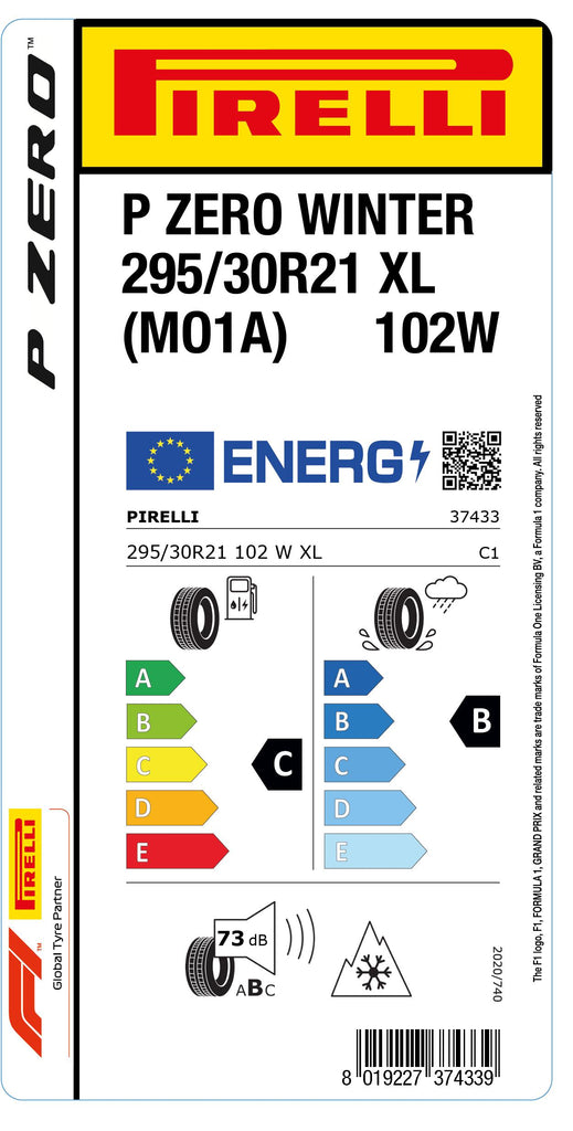 1x Pirelli PZERO WINTER M+S 3PMSF XL (MO1A) 295/30 R 21 PKW-WINTERREIFEN