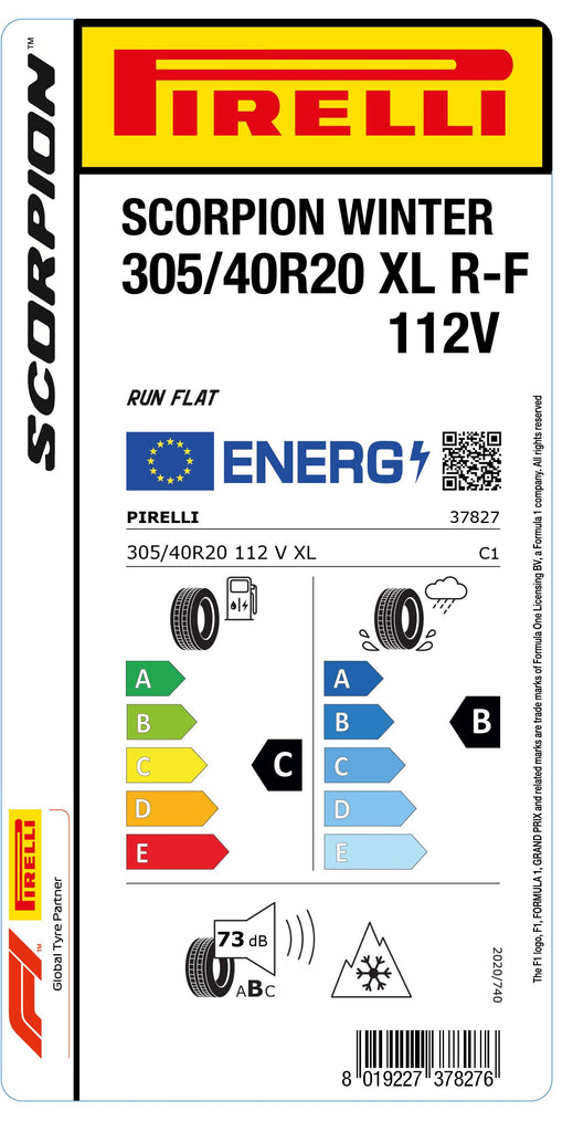 1x Pirelli SCORPION WINTER M+S 3PMSF XL RF 305/40 R 20 SUV- &4x4-WINTERREIFEN