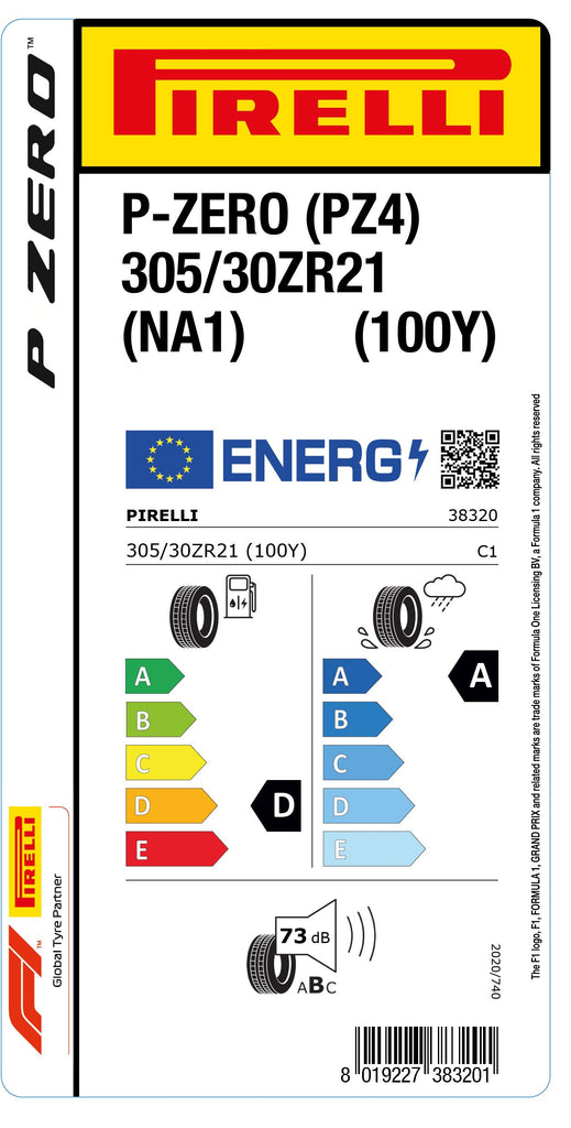 1x Pirelli P-ZERO (PZ4) Sports Car (NA1) 305/30 ZR 21 PKW-SOMMERREIFEN