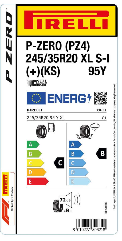 1x Pirelli P-ZERO (PZ4) Luxury Saloon XL SI (+)(KS) 245/35 R 20 PKW-SOMMERREIFEN