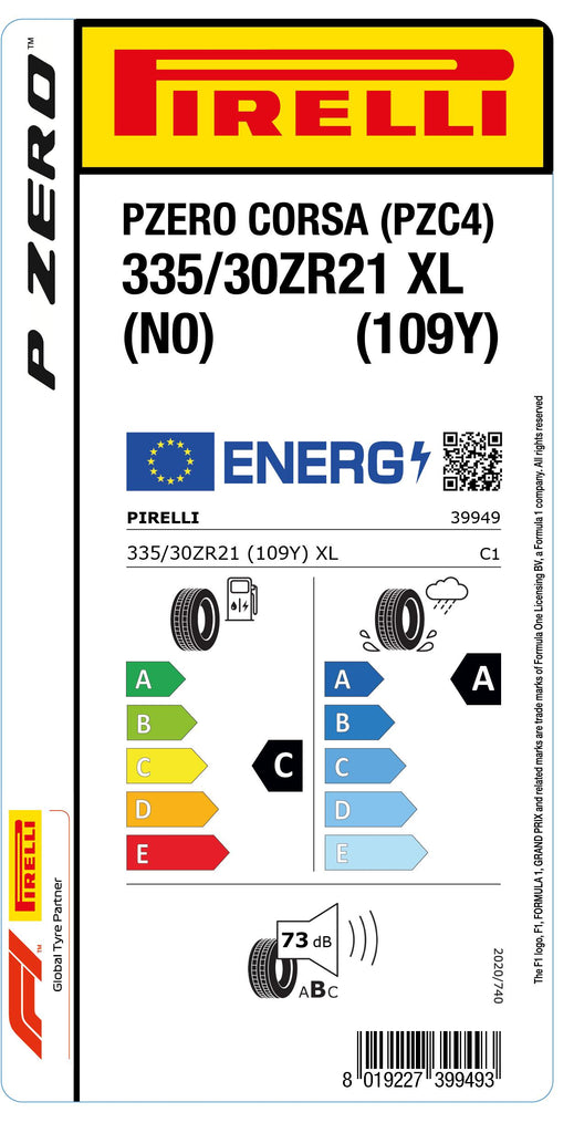 1x Pirelli PZERO CORSA (PZC4) XL (N0) 335/30 ZR 21 PKW-SOMMERREIFEN