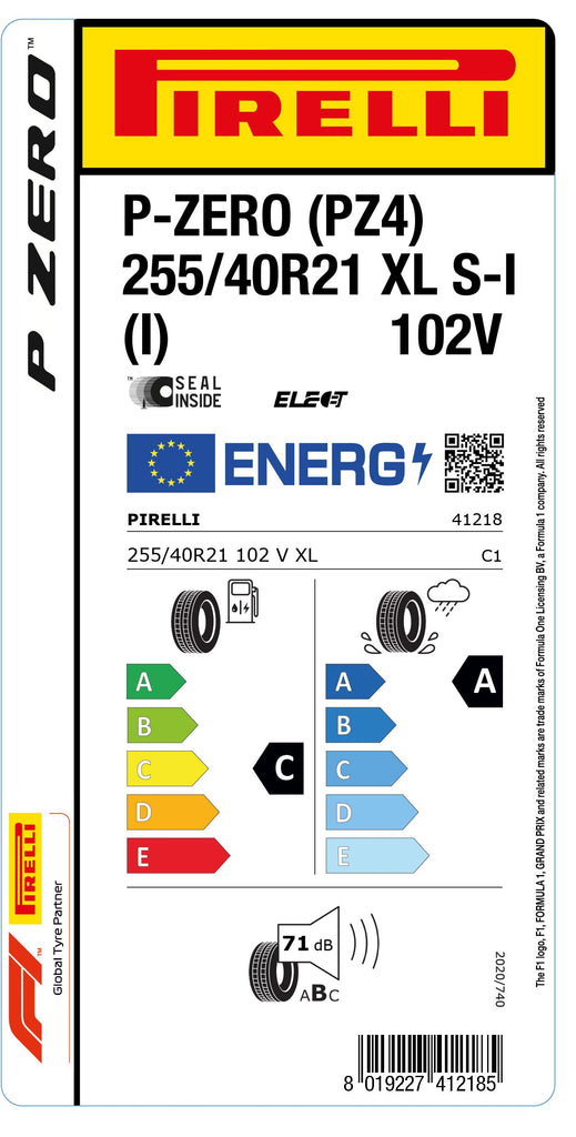 1x Pirelli P-ZERO (PZ4) Luxury Saloon XL SI (i) 255/40 R 21 PKW-SOMMERREIFEN