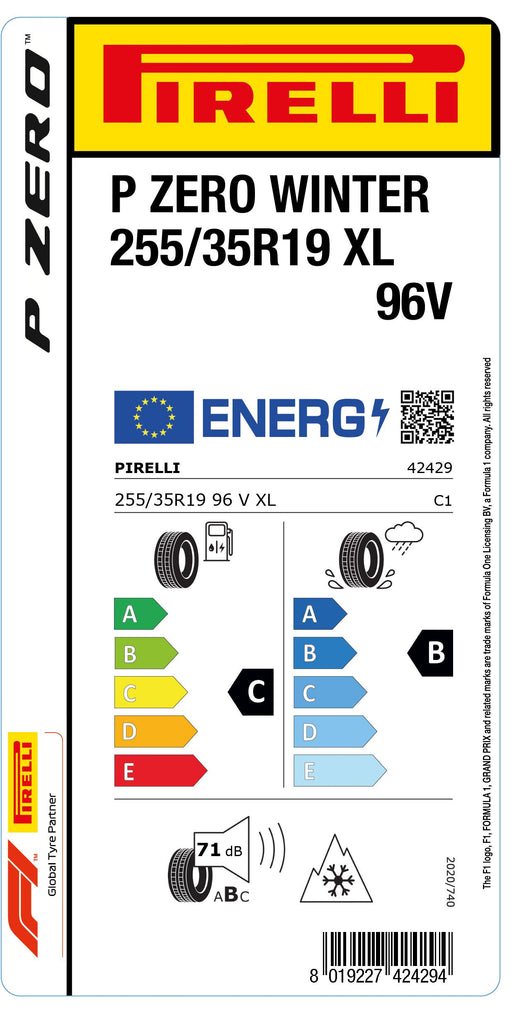 1x Pirelli PZERO WINTER M+S 3PMSF XL 255/35 R 19 PKW-WINTERREIFEN